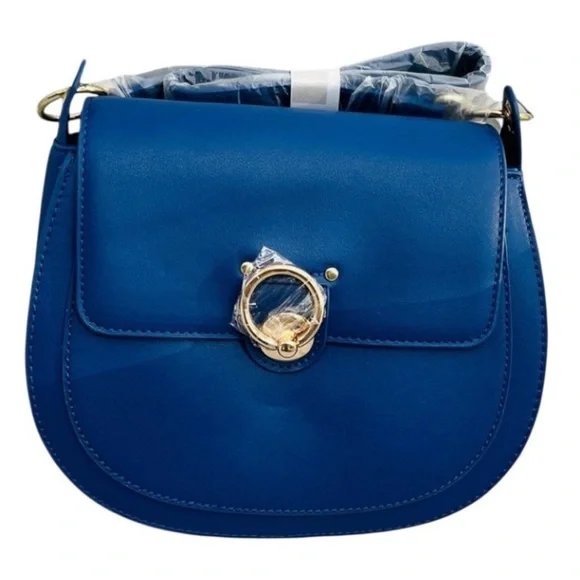 Badgley Mischka NWT Navy Crossbody Bag with Gold Accents - Picture 5 of 5